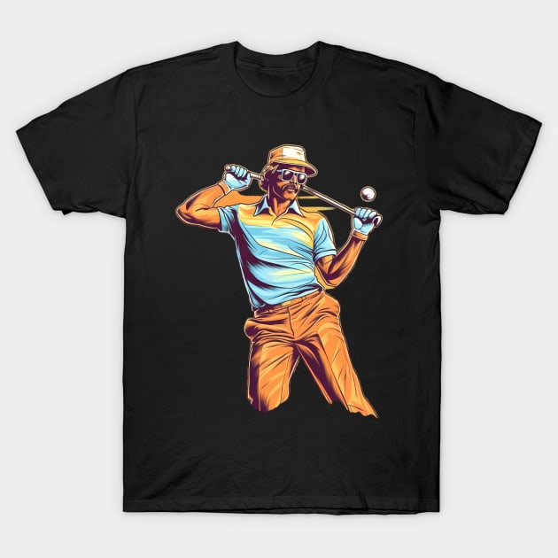 Retro Golfer T-Shirt by Hollywood Tees